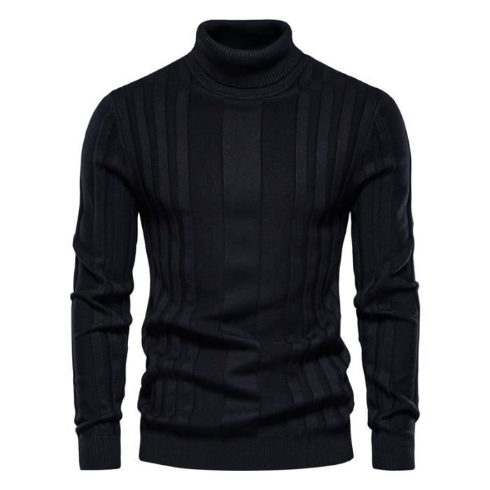 Tricot Pull Laine Noir Homme Tricot Pull Noir Simple ??? Le Pull 100% Laine  Française Noir