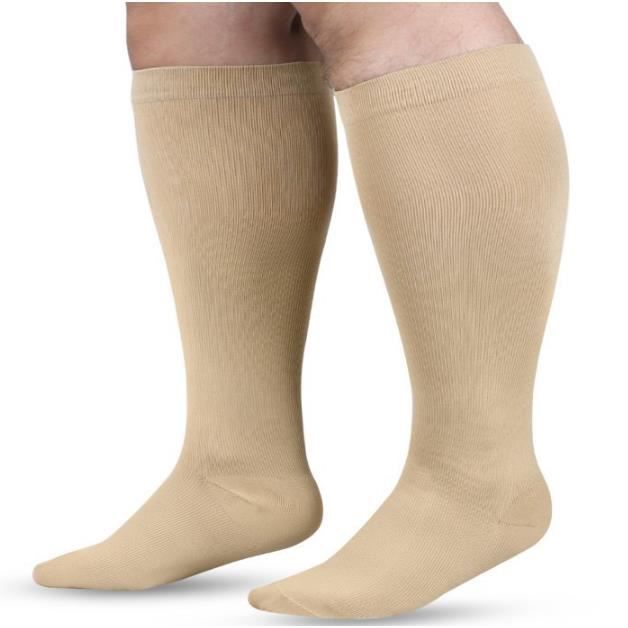 Bas De Contention Grande Taille XXL PUTUO - Chaussettes Compression Homme Femme Noir