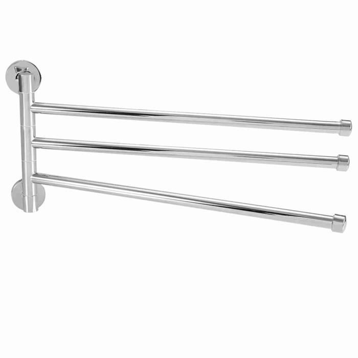 OMABETA étagère à serviettes Porte-serviettes mural pivotant pour salle de bain étagère rotative (3 bras) deco porte trois barres