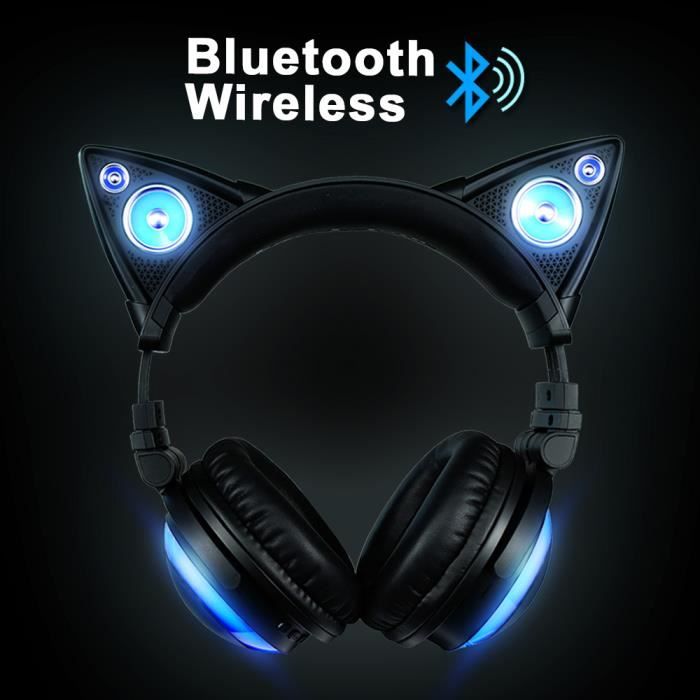 Axent Wear Casque Audio Oreilles De Chat Bluetooth Sans Fil Avec Haut Parleur Et 8 Choix De Couleurs Casque Ecouteurs Avis Et Prix Pas Cher Cdiscount