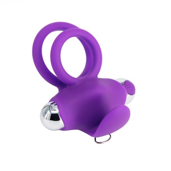électrique sex toy vibrant ring enhancer time delay anneau message pour les hommes (violet)   bibliotheque