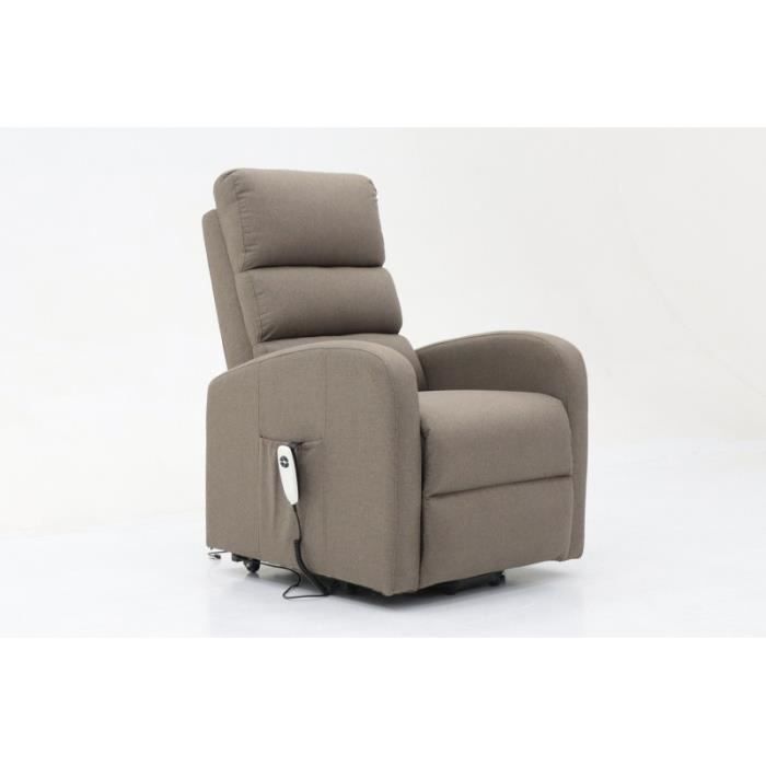 fauteuil relaxation releveur electrique - price factory - sydney - tissu - gris taupe - contemporain - design