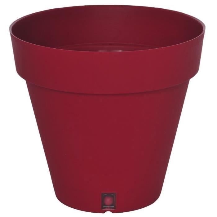 Bac à fleurs rond RIVIERA LOFT - Plastique - Diamètre 40 cm - Rouge