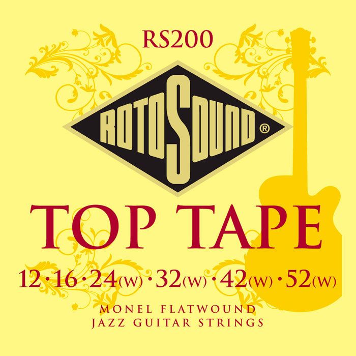 Rotosound Monel Flatwound : Le Jeu de Cordes Électriques Idéal pour un Son Jazz Fusion Ultra-Lisse et Durable (Tirant Moyen 12-52)