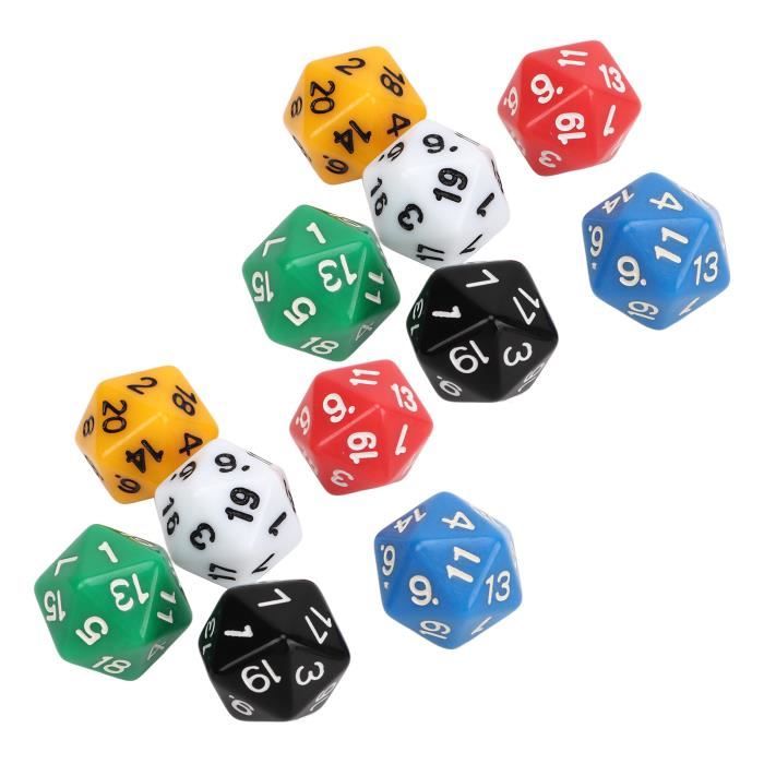 Fafeicy jeu de dés en acrylique Jeu de 7 dés en acrylique polyédrique