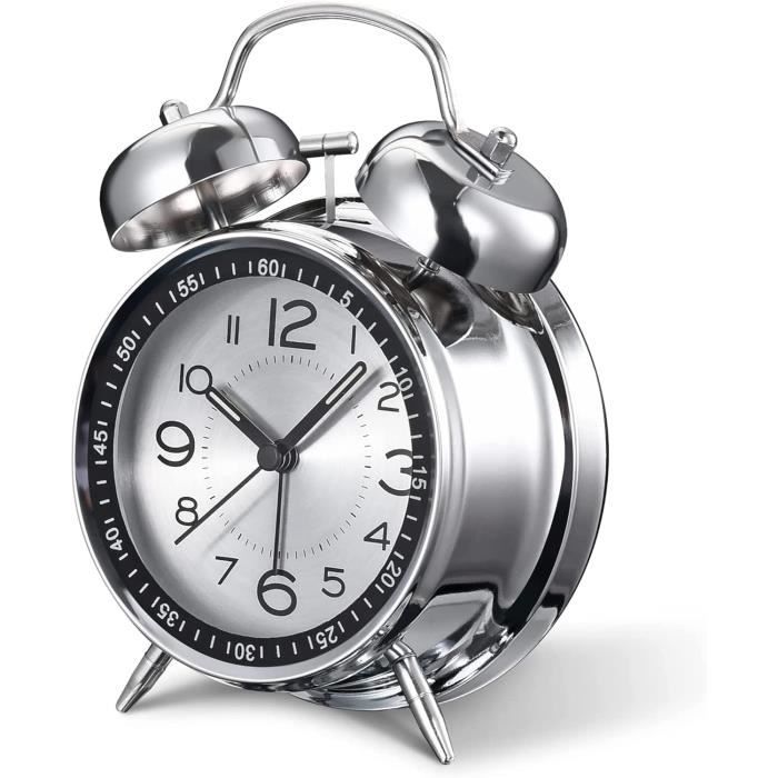 Réveil De Chevet Silencieux Sans Tic-tac, Structure En Métal De 10,2 Cm