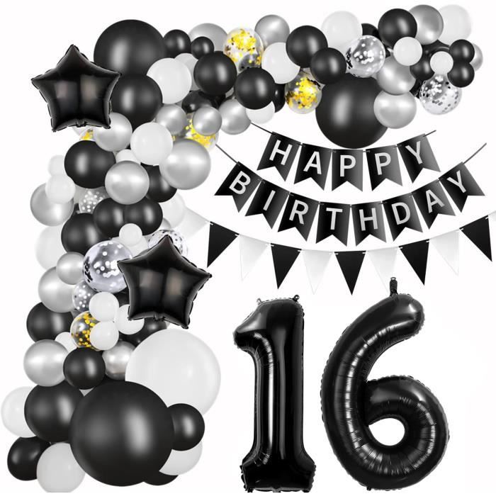 Ballon De Football 10ème Anniversaire Hélium Noir Pour Garçon - Décoration Gâteau Et Fête D'Anniversaire 10 Ans Enfants