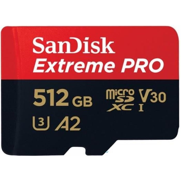 SANDISK MicroSDXC Extreme PRO 512GB R170/W90 C10 U3 V30 SDSQXCZ-512G-GN6MA