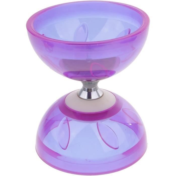 Diabolo LED Avec Roulement à Billes – Triple Roulement, Lumineux, Avec Tiges Et Corde – Jonglage Débutant Et Pro (bleu/violet)
