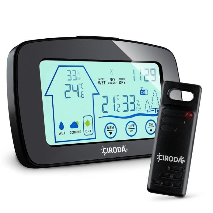 Capteur Extérieur Sans Fil VORRINC - Thermomètre-hygromètre Pour Station Météo - Portée 60 M - Blanc