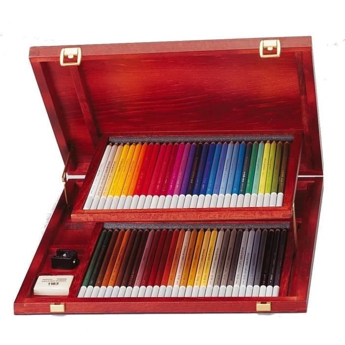 STABILO CarbOthello - Coffret bois - lot 60 crayons de couleur fusain pastel