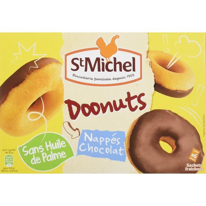 St Michel Donut Nappes Chocolat 180 G Pack De 9 Cdiscount Au Quotidien
