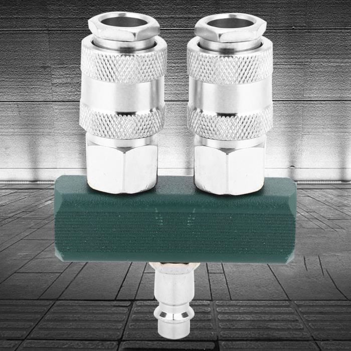Connecteur Pneumatique Rapide 4 Voies 1/4" NPT – Manifold Multi-Raccords En Laiton Pour Air Comprimé