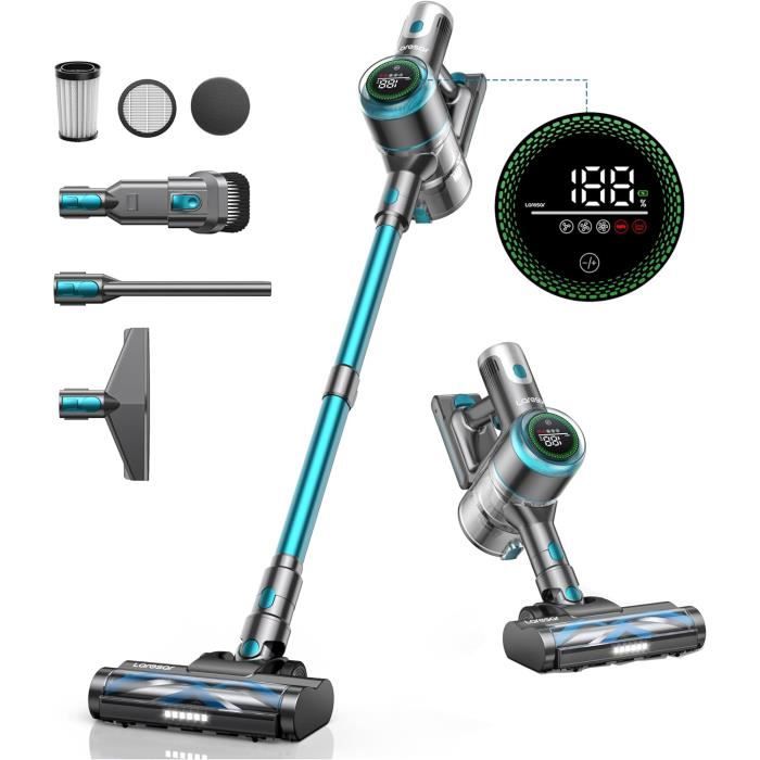 Aspirateur Balai Sans Fil 50 Min / 40KPA / 450W - Filtre HEPA, Couleur Bleu, Neuf
