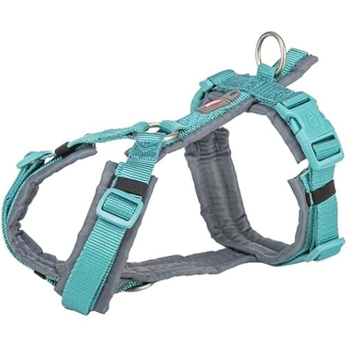 Harnais pour chien - TRIXIE - Premium Trekking - Aqua/Graphite - 44-53 cm - Réglable et confortable Harnais pour chien - TRIXIE - Premium Trekking - Aqua/Graphite - 44-53 cm - Réglable et confortable