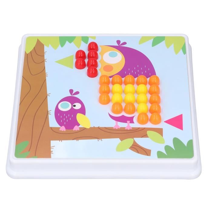 Gohytal Jeu De Mosaïque Champignons – 240 Perles, 10 Cartes, Planche à Chevilles, Boîte Rangement, Éducatif Dès 3 Ans