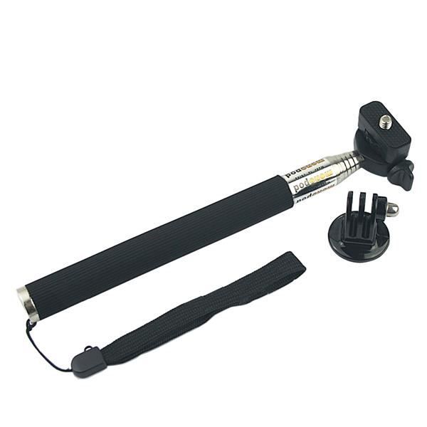Perche téléscopique pour diverses caméra sportives, appareils photos avec vis de fixation standard 1-4" - Par exemple: Gopro HD H...