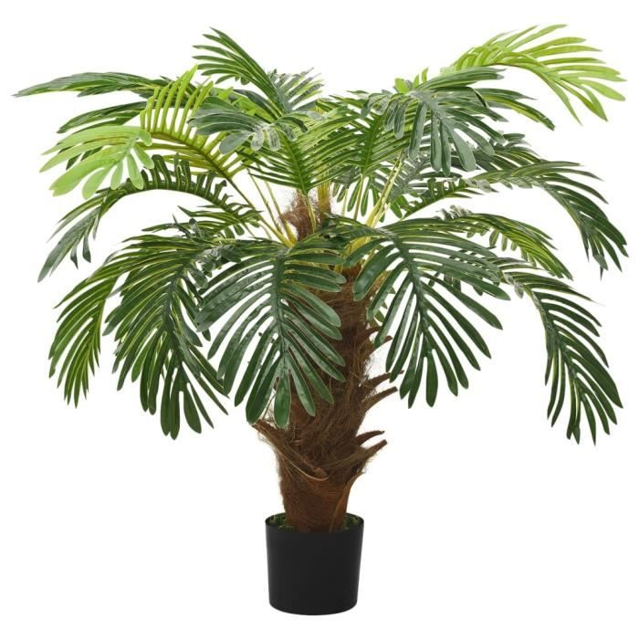 Elegant Palmier Cycas artificiel avec pot 90 cm Vert"Bonne vie"74171