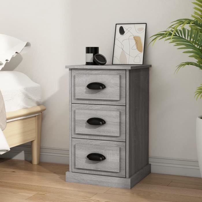 vidaXL Table de chevet sonoma gris 39x39x67 cm bois dingénierie 816166