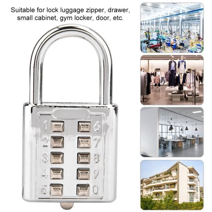 Cadenas à Combinaison 4 Chiffres - Long Et Résistant Pour Casiers, Entrepôts Ou Valises - 10000 Codes Possibles