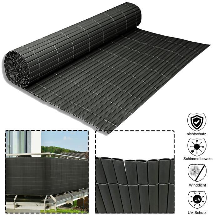Clôture Brise-vue En Bambou Naturel KARAT - 150 X 250 Cm - Pour Jardin, Balcon, Terrasse, Intimité