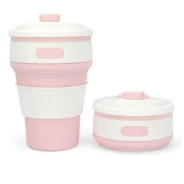 Tasses à thé,Tasse pliante en Silicone de 240 ML, Portable, coloré
