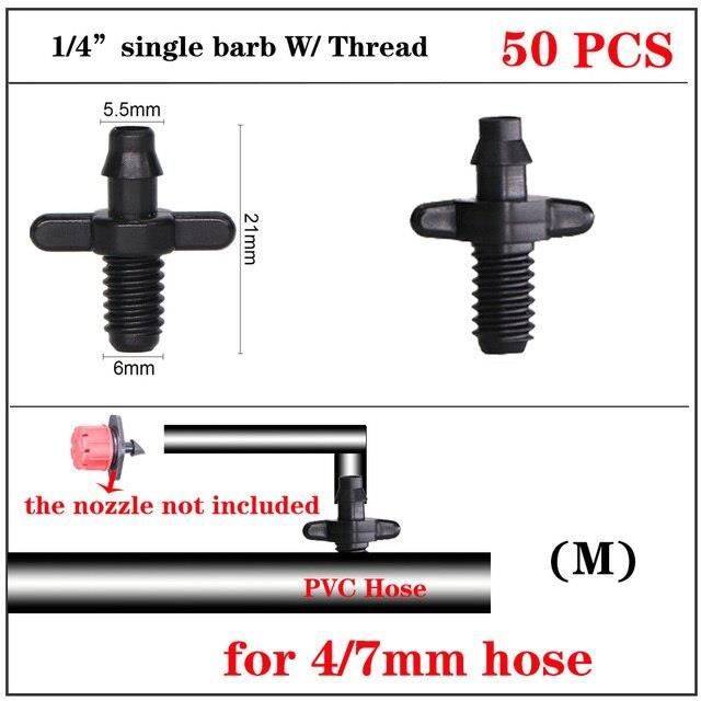 Connecteurs Répartiteurs Pour Arrosage Jardin - Lot De 100 - Pour Tuyau 4/7mm, Filetage 6mm