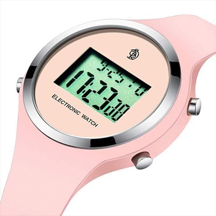 Bracelet Montre pour Adolescent Enfant Fille Sport Mode Etanche Chronographe Numerique Electronique Calendrier Simple Digita Gu74517