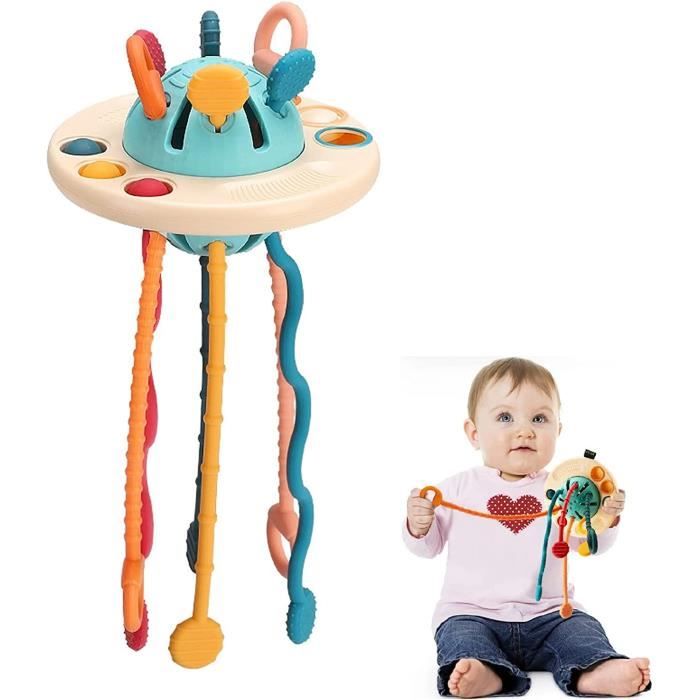 Jouet bebe 1 an, crabe jeux sensoriel bébé, montessori jouets d'activité et  de développement, jouets dentaires en silicone à cordon - Cdiscount Jeux -  Jouets