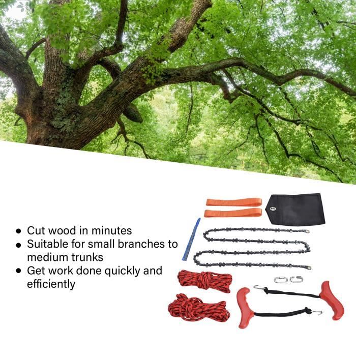 Scie à Chaîne à Main 48 Cm – Lames Double Côté, Coupe-branches Haute Portée