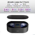 Ecouteur Bluetooth 5.0 Écouteur sans Fil Lecheo TWS 400mAh 12 heures prolongeant la récréation Stéréo HD mini Ecouteur - Noir-1