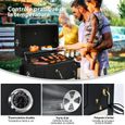 Barbecue à Charbon COSTWAY - Tablette Latérale Pliable - Double Thermomètre - 120,6x68,2x107,3 cm Noir-1