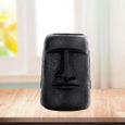 1pc statue de l'île de Pâques style rétro Moai tête Sculpture pour les ornements de salon H noir-1