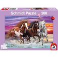 Puzzle Animaux - SCHMIDT - Trio de chevaux sauvages - 200 pièces - Violet - Enfant-1