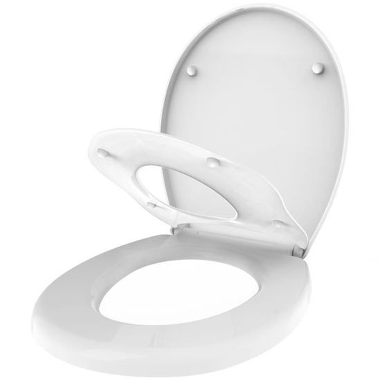 Siège de toilette familial, siège de toilette réducteur pour enfant, 44,8 x  37,1 cm, forme en o, matériau: pp 3700778718561 - Conforama