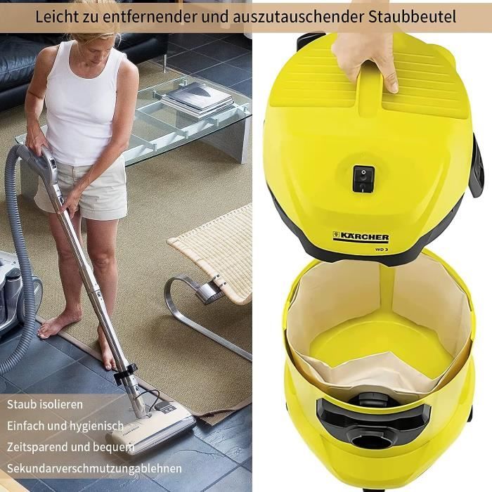 Sac Pour Aspirateur Karcher Wd3 Lot De Sacs D'aspirateur Premium
