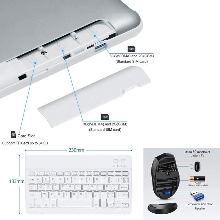 4G LTE Tablette Tactile Ordinateur portable 21