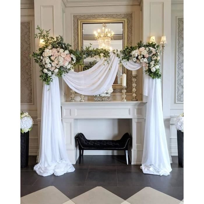 Rideaux en tissu transparent pour arche de mariage - 2 panneaux de 5,2 m de  long - pour décoration de cérémonie de mariage, d - Cdiscount