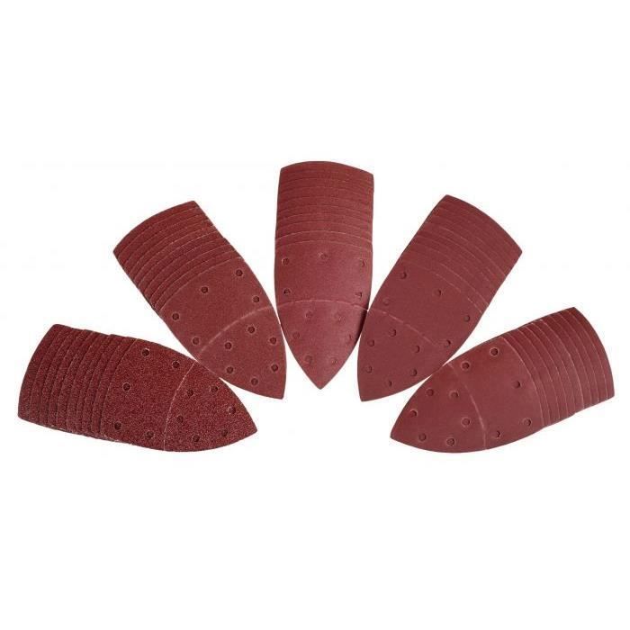 Lot De 50 Feuilles Abrasives Triangles 92x140mm 5 Trous - Grains 40/60/80/120/240 Pour Ponceuse Triangulaire