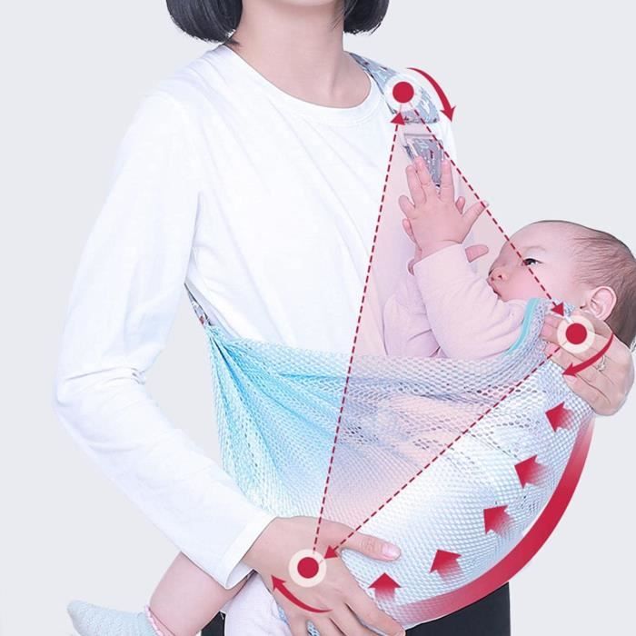Porte-bébé enveloppant, portant un porte-bébé réglable pour nourrisson  nouveau-né à tout-petit, porte-bébé en maille respirante avec rangement  pour bébé garçon jusqu'à 40 lb