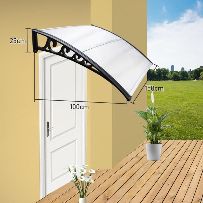 Auvent Polycarbonate Pour Porte Ou Fenêtre - Protection Pluie Et UV 40-200cm