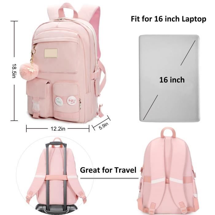 FOMIYES Sac à Dos Imperméable Pour Enfant – Rose, En Tissu Oxford, Bandoulière Réglable, Pour Danse Et école