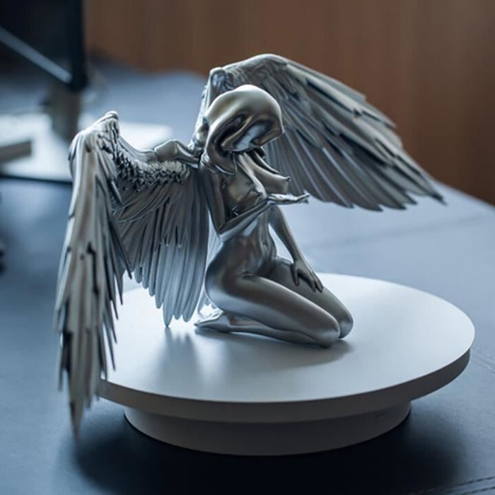 Lot De 2 Statues En Céramique Blanc Et Argent - Décoration Abstraite Moderne Pour étagère, Table Basse, Salon