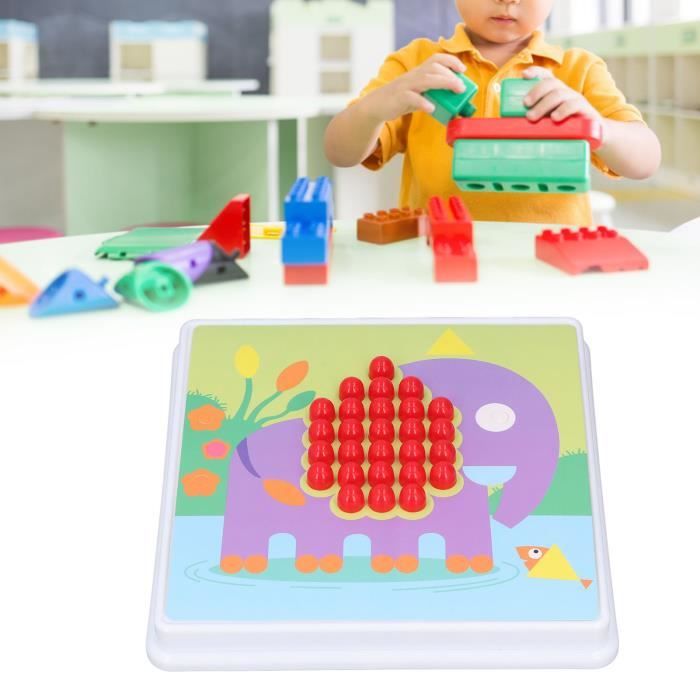 Gohytal Jeu De Mosaïque Champignons – 240 Perles, 10 Cartes, Planche à Chevilles, Boîte Rangement, Éducatif Dès 3 Ans