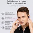 Ecouteur Bluetooth 5.0 Écouteur sans Fil Lecheo TWS 400mAh 12 heures prolongeant la récréation Stéréo HD mini Ecouteur - Noir-2