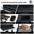 Barbecue à Charbon COSTWAY - Tablette Latérale Pliable - Double Thermomètre - 120,6x68,2x107,3 cm Noir-2