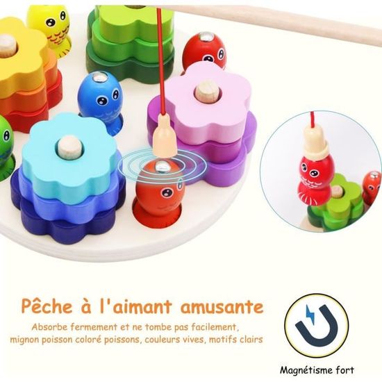 Jouet Montessori En Bois 1-3 Ans - Jeu D'Empilage Et Tri 20 Pièces - Développement Motricité Fine - Cadeau Éducatif