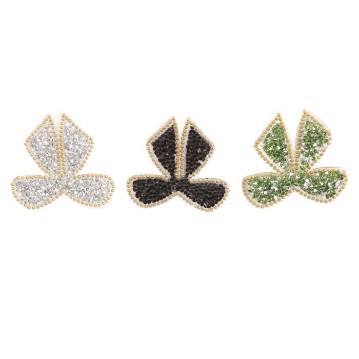 5 Patchs Brodés Mauvais Œil Strass Et Perles - 82x52mm - Décor Tissu Vêtements Sacs - FINGERINSPIRE