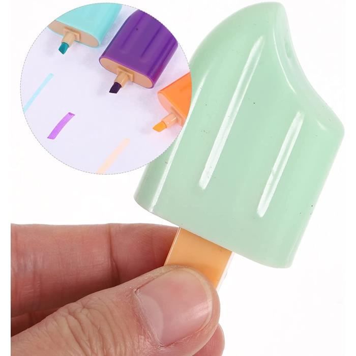 Lot 18 Mini Surligneurs Enfants - Forme Bonbons Et Glaces, Couleurs Vives, Cadeaux Fête Ou École