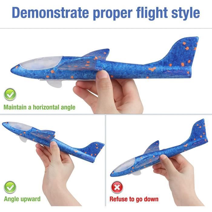 Avion Planeur en Mousse avec Lanceur Catapulte et LED